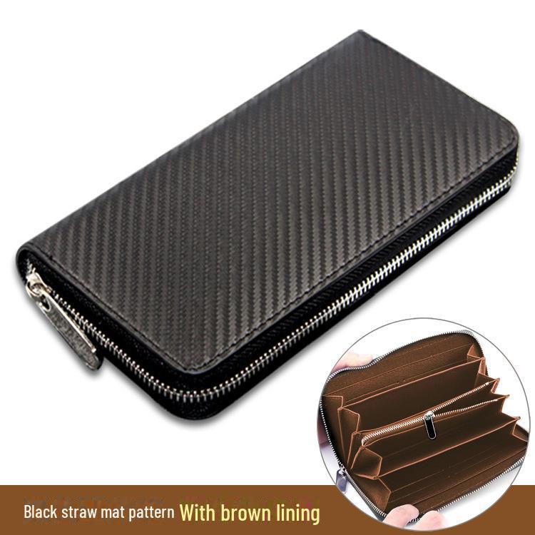Straw Pattern Microfiber Leather Wallet for Men and Women - Customizable Design