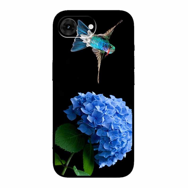 For iPhone 16e 2025 Case 16 E Coque Flowers Black Silicone Soft Back Cover Case For iPhone 16e Phone Cases 6.1" Funda Shockproof
