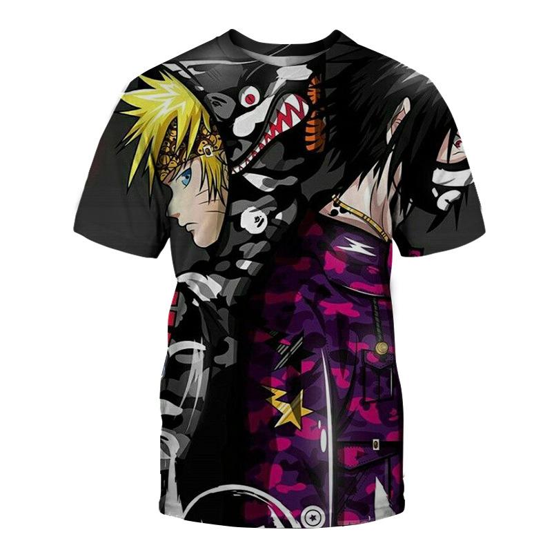 New Naruto 3D Digital Printed T-shirt Short Sleeved Men's  Clothing T-shirt