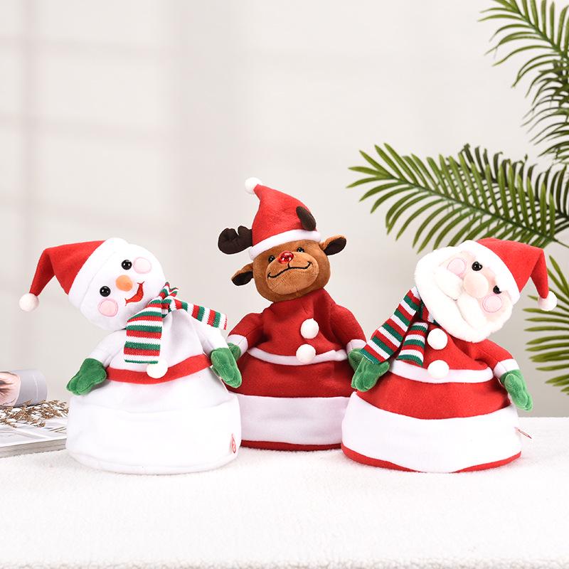 

Dancing, Singing, and Light-Up Plush Christmas Santa Hat Doll Gift 32cm