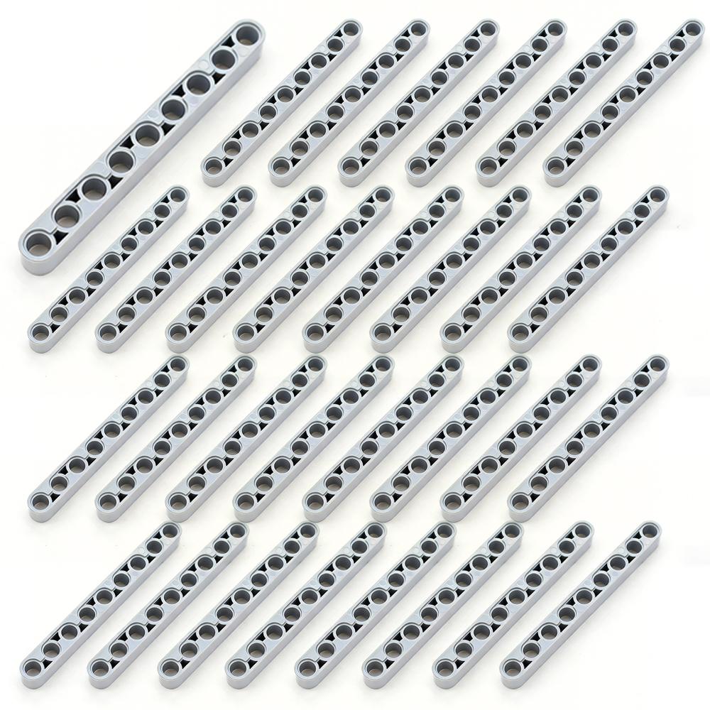 

30pcs/lot Technical Liftarm 1x5 Thick Non-Toxic Plastic Building Blocks Bricks Models 32316 MOC Mini Crane Parts Technical Beam світло-сірого кольору