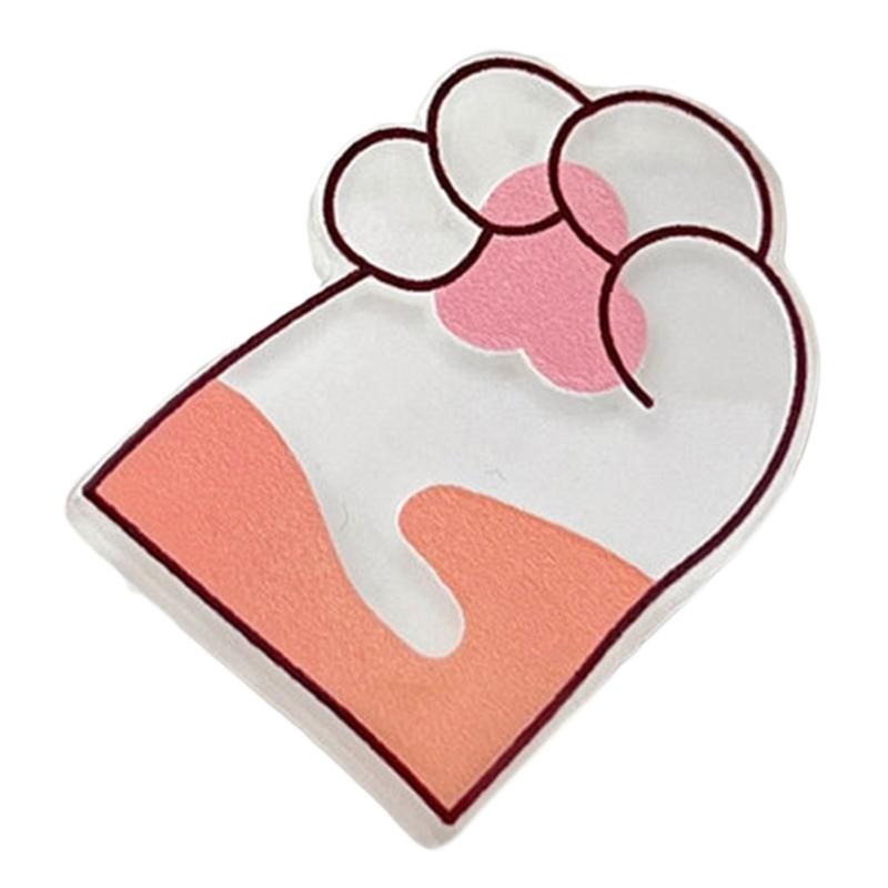 

Cartoon Cat Paw Hair Clip Sweet Side Clip Acrylic Hairpin Hair Styling Tool for Side Hair Y2K KoreanStyle Girl Headdress
