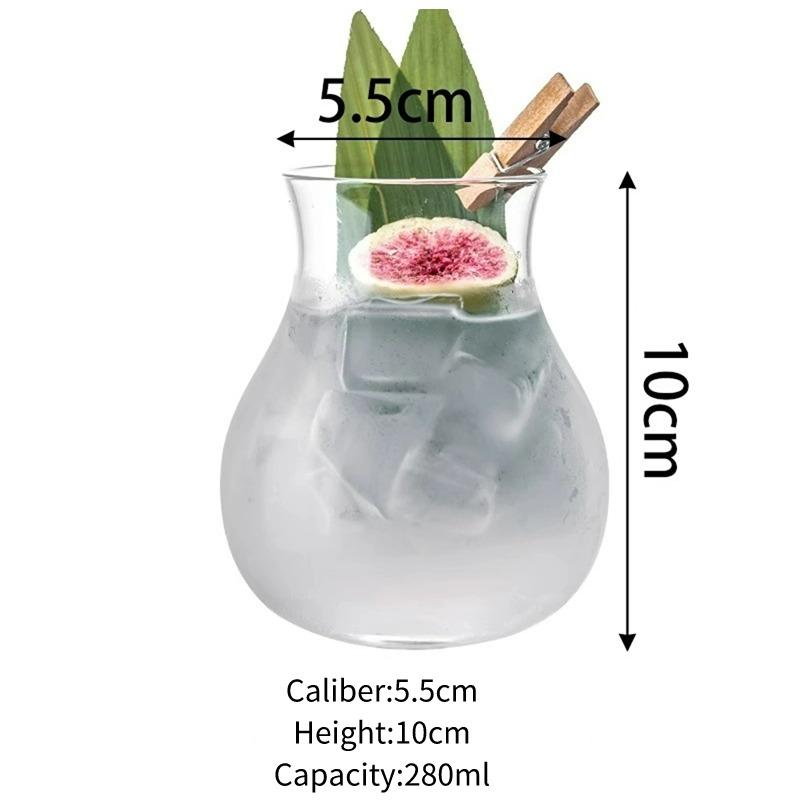 

Creative Tumbler Cocktail Glasses Cups Waist-shaped Belly Glass Cup Transparent Whiskey Glasses Cup Kitchen Bar Accessories 280ml