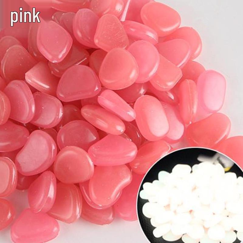 100 pcs Glowing Pebbles for Aquarium and Garden - 2cm Fluorescent Luminous Stones