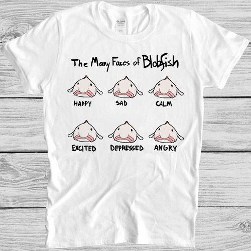 

Many Faces Of Blobfish T Shirt Funny Cool Men Women Retro Cool Gift 2462 M