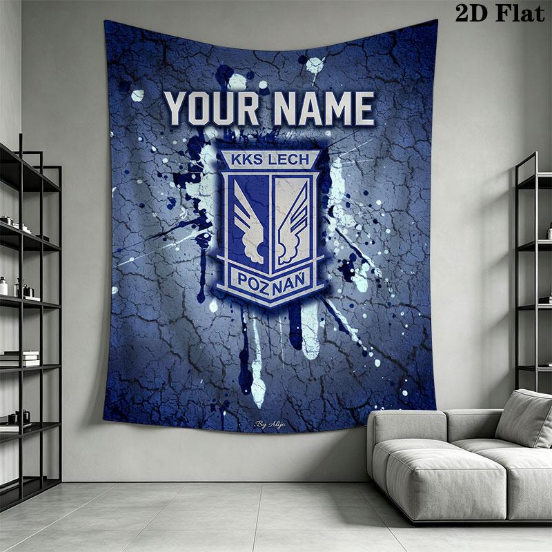 Custom KKS Lech Poznań Wall Hanging Printed Fabric Blanket Decorative Tapestries for Bedroom Living Room Home Decor