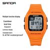 Sanda Universal Multifunctional Waterproof Sport Watch - Small Square Design for Students