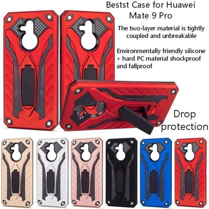 Coque Huawei Mate 9 Pro - Tough Armor - Protection Renforcée - Anti-Choc - Double Couche - Noir