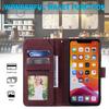 Multifunction Business Card Holder Flip Cover Magnetic Clasp Kickstand Leather Book Folio Phone Case Card Pocket Cover Accessory