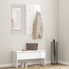 VidaXL Ensemble de Meubles de Couloir Banc d'Entrée Siège Panneau de Portemanteau Meuble de Rangement Intérieur Blanc 808789