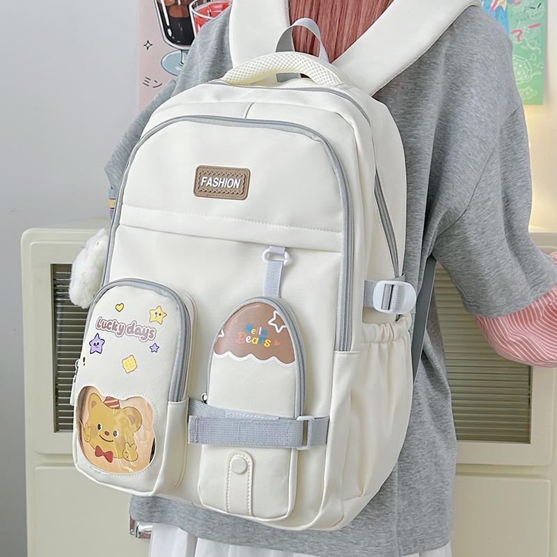 

Large Capacity Women s Backpack Student Schoolbag Travel Backpack чорний