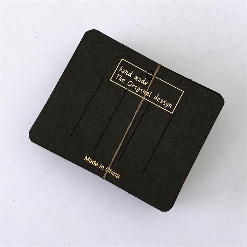 Elegant Black Hot Stamped English Hairpin Card - Boutique Jewelry Accessory