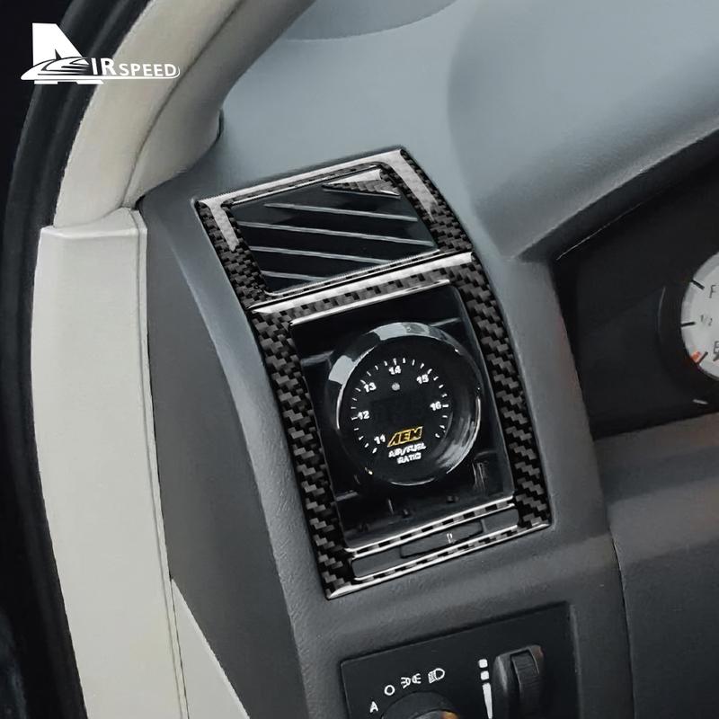 Real Soft Carbon Fiber Sticker For Chrysler 300 300C 2005 2006 2007 2008 2009 2010 Car Air Outlet Vent Interior Accessories.
