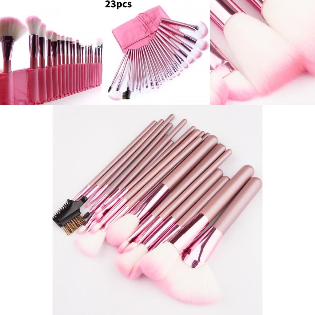Makeup Brush Set 22 Pieces With Pink Pouch For Precise Application And Travel Convenience