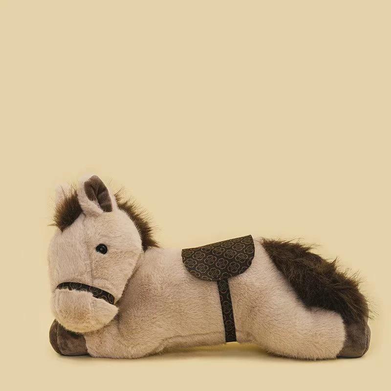 Lying Posture Style Horse Plush Toy Stuffed Animal Horse Toy Home Decor  Favor Farm Props Sofa Backrest Floor Flat