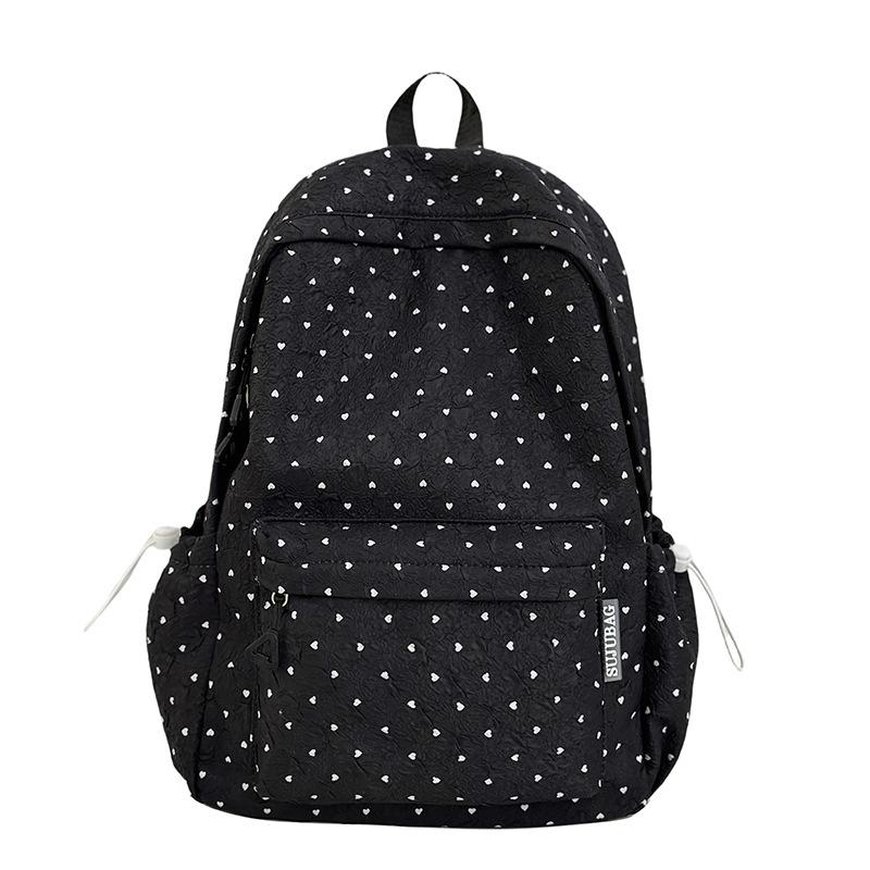 Small fresh schoolbag female love polka dot junior high school student large capacity backpack high value student schoolbag