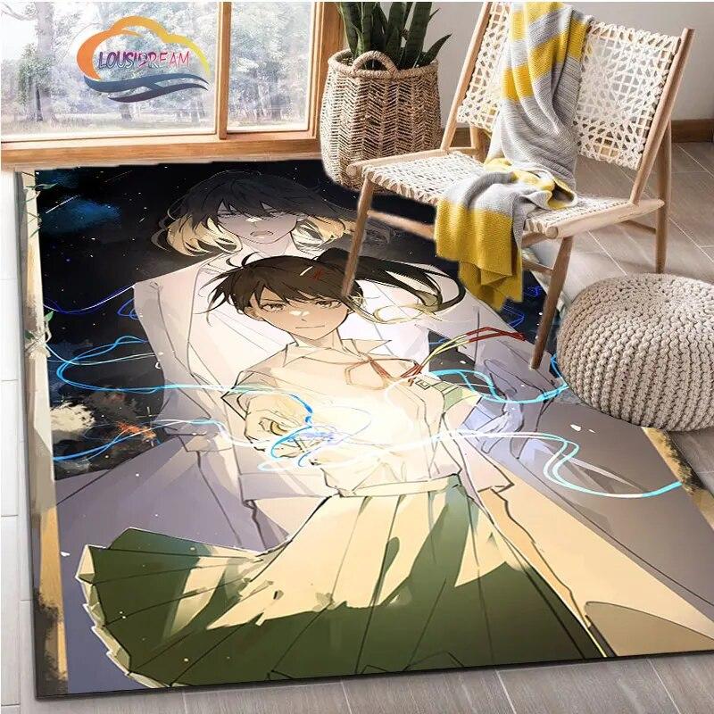 Latest Animated Suzume Anime Carpet 3D Printing Decorative Floor Mat for Children and Girls Living Room Bedroom Sofa Area Rug