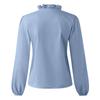 Fashion Woman Temperament Long Sleeve Ruffle Blouse Colour Comfort Shirt