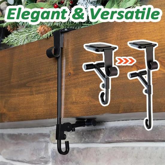 Fireplace Stocking Hook Mantle Garland Hanger Strong Load-bearing Adjustable Design Heavy Duty 2-in-1 Stocking Garland Holder