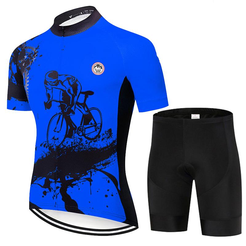 Kombinezon Kolarski 2025 Nowy Męski Letni Zestaw Krótki Rękaw Oddychający Sportowy Wyścigowy Ubrania Rowerowe MTB Uniform Rowerowy Outdoor