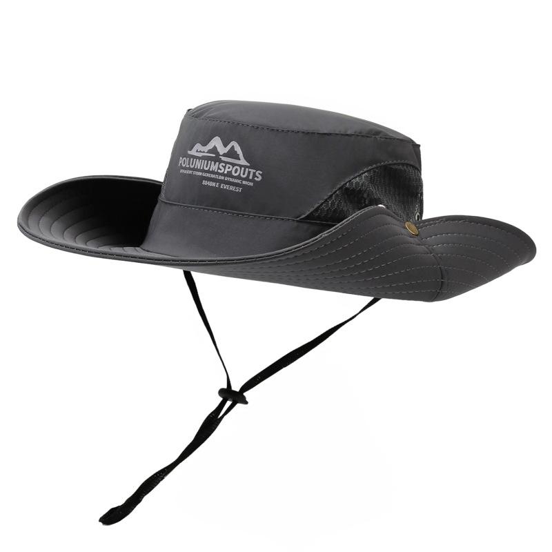 Sommer Herren und Damen Großkrempige Sonnenhüte Fischerhut Schnelltrocknender Sonnenhut Camping Kordelzug Outdoor Bergsteigen Angelhut