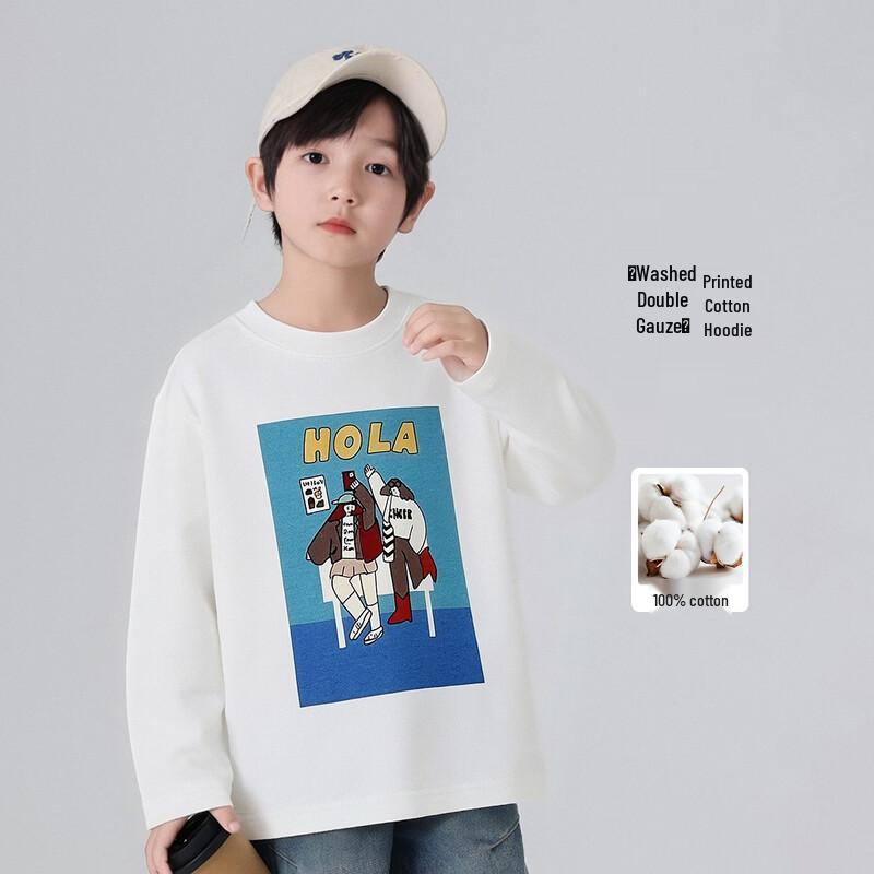Boys  Cotton Long Sleeve Round Neck Tee 150