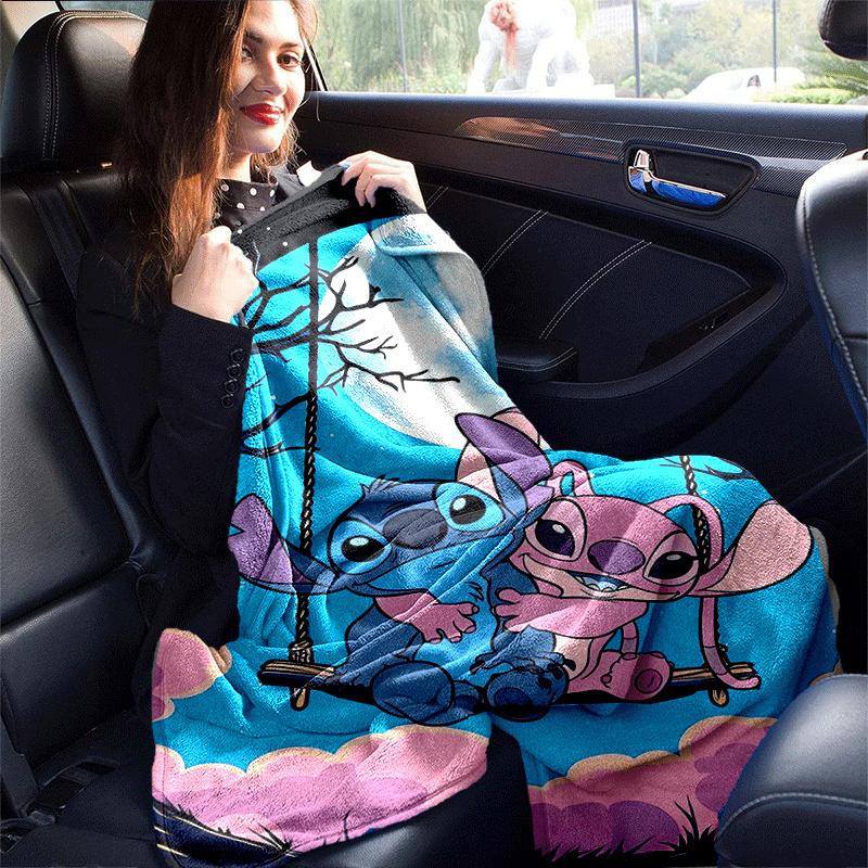 1pc Cute Stitch Printing Blanket - Soft, All-Season Throw for Living Room, Bedroom,Personalized Gift with Adorable Cartoon Design
