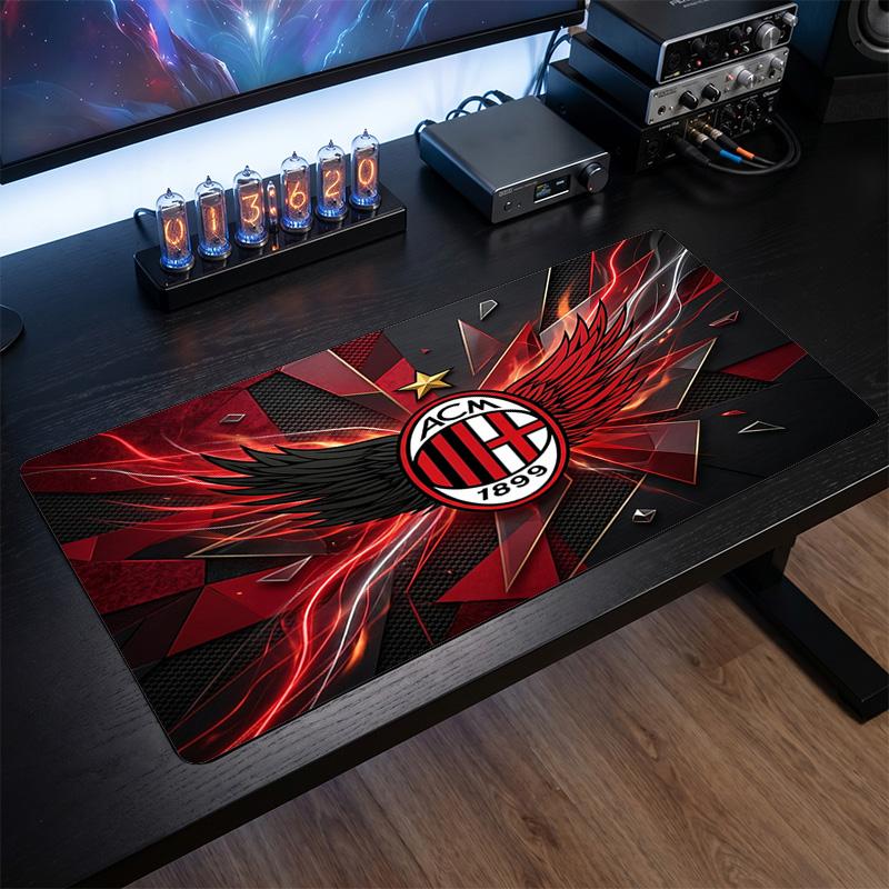 Alfombrilla de Ratón Grande Estampada AC Milan, Alfombrilla de Escritorio Suave de Goma Antideslizante para Decoración de Oficina, Portátil y Ordenador