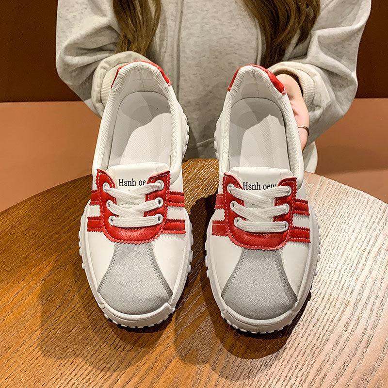 

Soft soles are not tired feet, breathable sports shoes, one pedal, casual shoes for women s 2025 spring new original thick-soled white shoes 40 красный