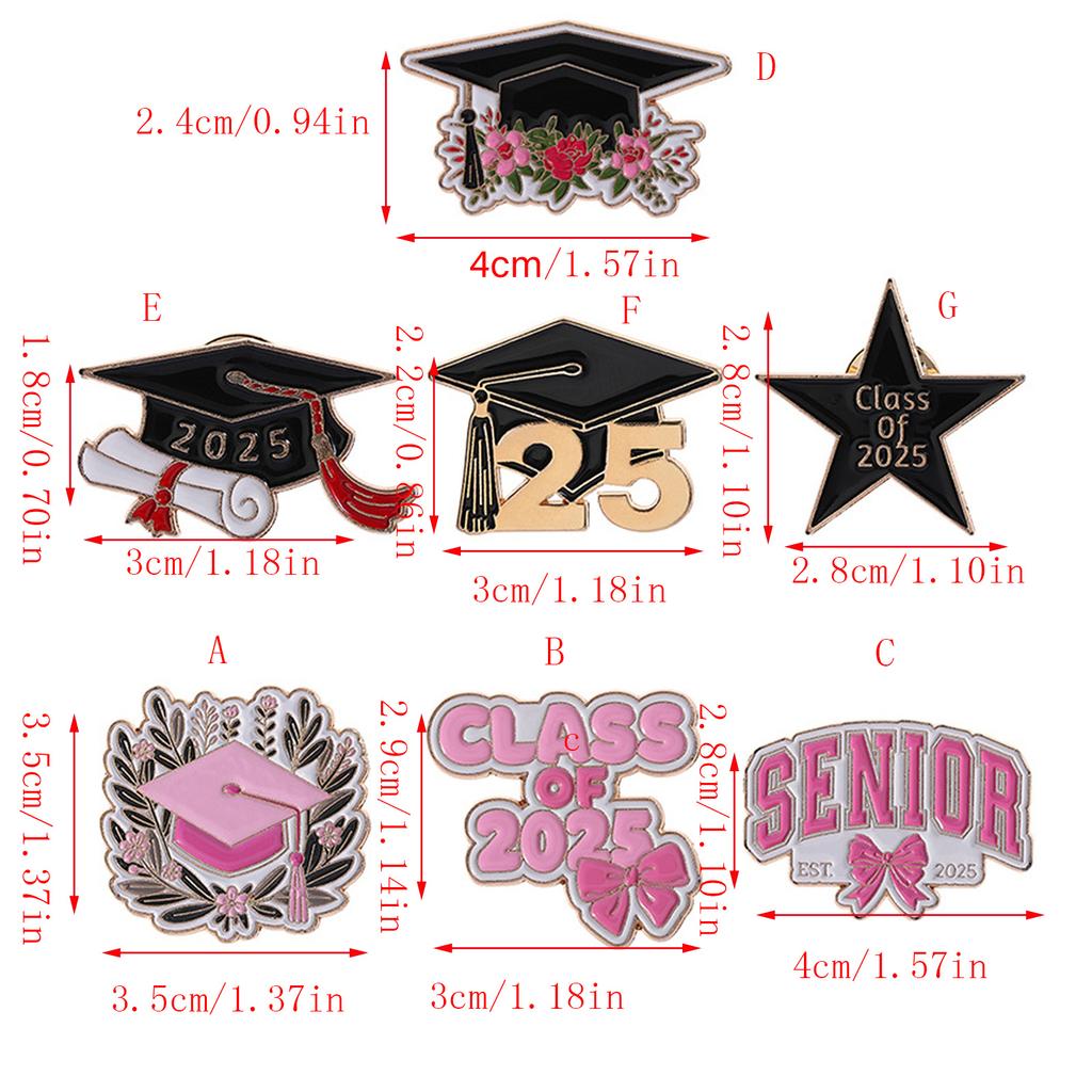Graduation Cap Brooch Set Elegant Alloy Hat Lapel Pins Graduation Hat Pin For 2025 Graduate Women Celebrations