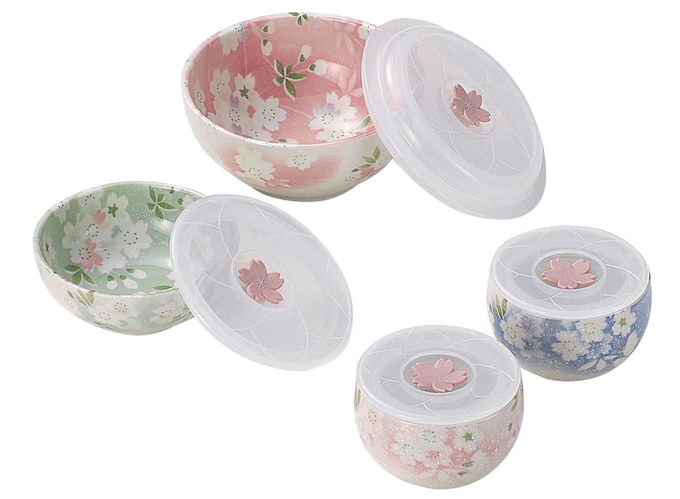 

Uno Chiyo Hana Smile Range Pack Storage Container 4 Piece Set Microwave Safe Floral Pattern Mino Ware Made in Japan 272685