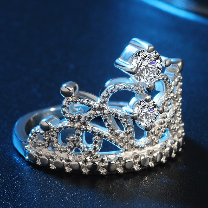 Bague couronne européenne et américaine pour femme