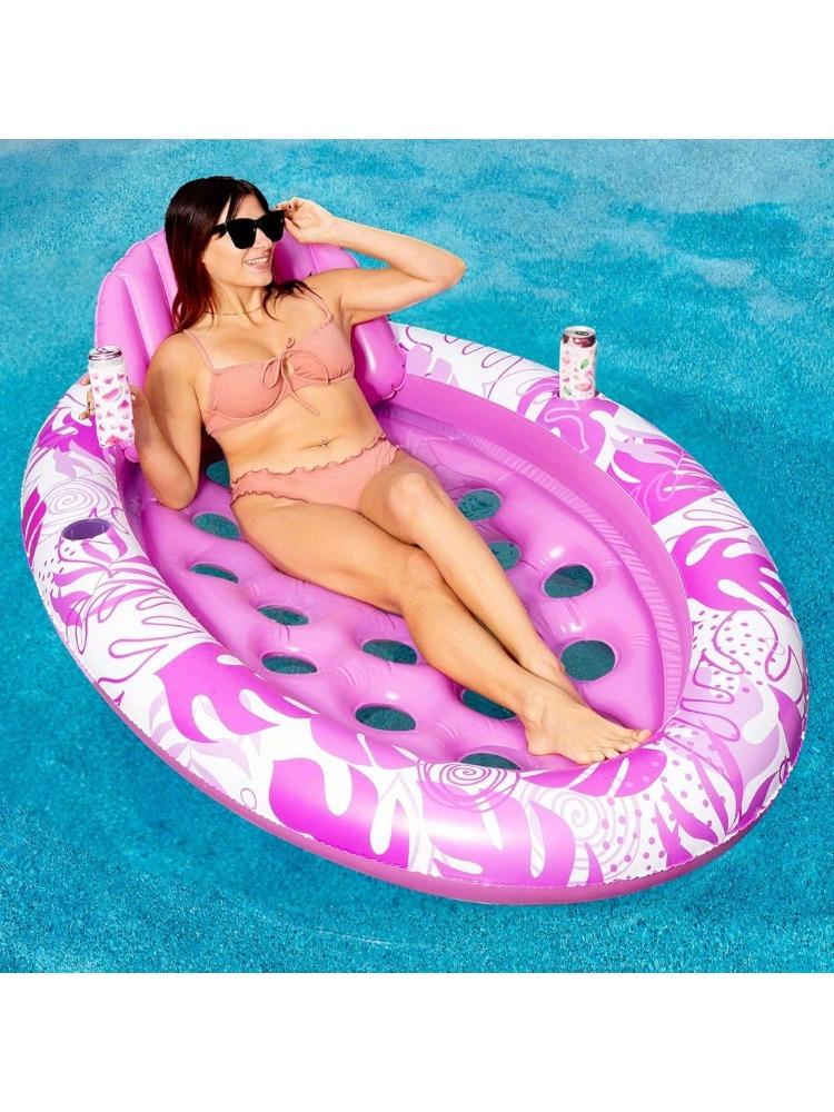 Inflatable Tanning Pool Floats Adult Oval Tanning Float Lounger For Adults Floating Raft Sunbathing Bed Mat Pad Swimming Poo