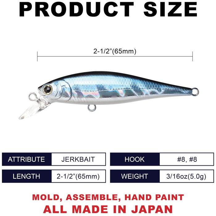 Lucky Craft Pointer 65 - US Standard Color (Beefreeze 65SP) Fishing Lure Minnow (052 Aurora Black) PT65