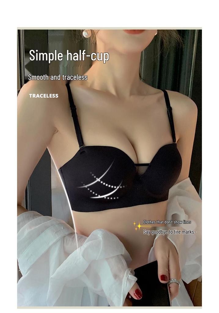 Strapless Push-Up Bra with Thin Straps for Small Breasts, Underwire-Free, Anti-Slip, Lifting and Shaping for a Beautiful Back