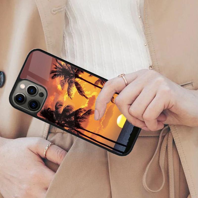 Summer Beach Sunset Palm Tree Magnetic Phone Case For APPLE iPhone 17 Air 16 14 13 12 Pro Max 15 Plus Wireless MagSafe Cover