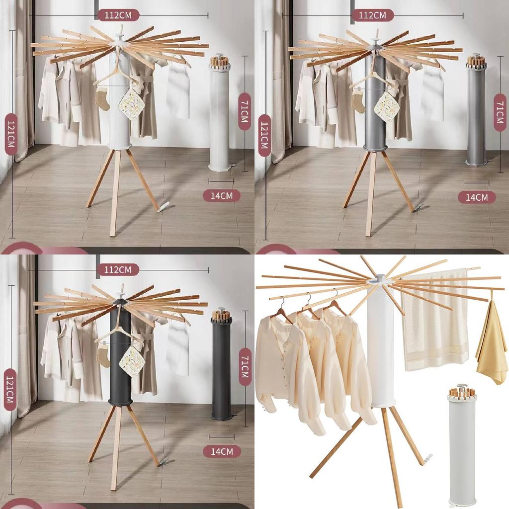Drying Tripod Octopus Rack With Foldable Design For Indoor Outdoor Laundry Use