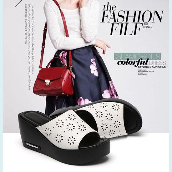 Sandals Women Wear Thick-soled Waterproof Platform Slippers Summer High-heeled Slope Heel Female Fishmouth Slippers