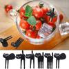 18PCS Creative Fruit Toothpick Mini Dessert Fork Cartoon Black Cat Fruit Fork  Home