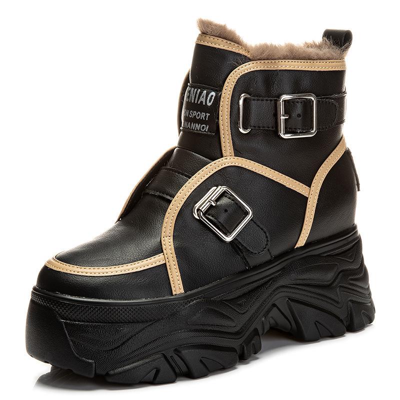 Snow boots increase in height in autumn and winter new platform casual shoes ins trendy small velvet cotton shoes