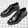 Men's leather shoes spring new business dress casual trendy shoes Korean version wedding British breathable work height-increasing shoes
