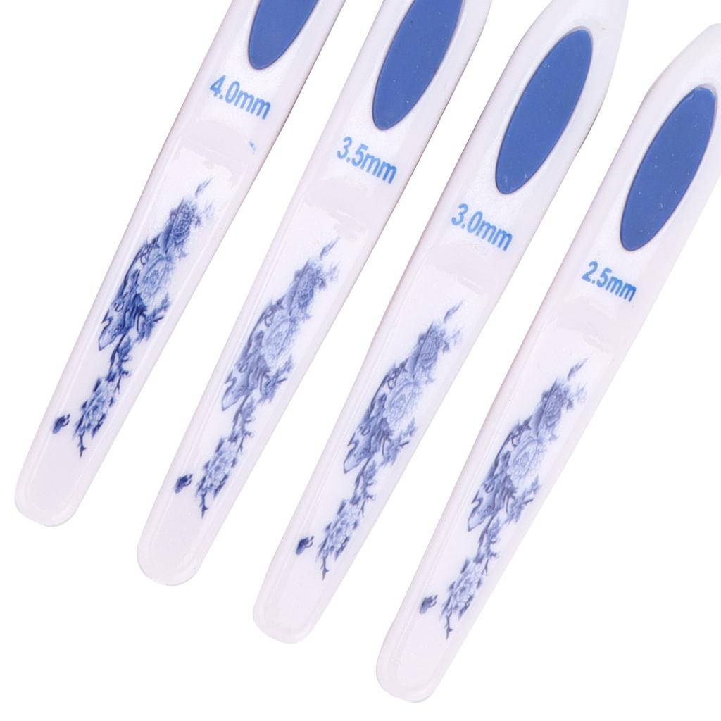 Crochet Hooks 8 Pcs Soft NonSlip Good Grip Knitting Needles Set with   for Weaving Home Use(Blue and White Porcelain Pack of 8 )