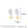 New Fashion Women's Designer Light Luxury Earrings Micro Set With Zircon Elegant And Versatile Leaf Earring Accessories