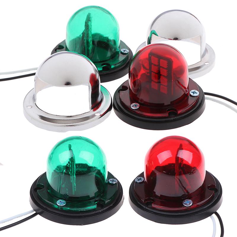2X Marine Boat Stainless Steel Red&Green Led Navigation Signal Light Lamp Yacht