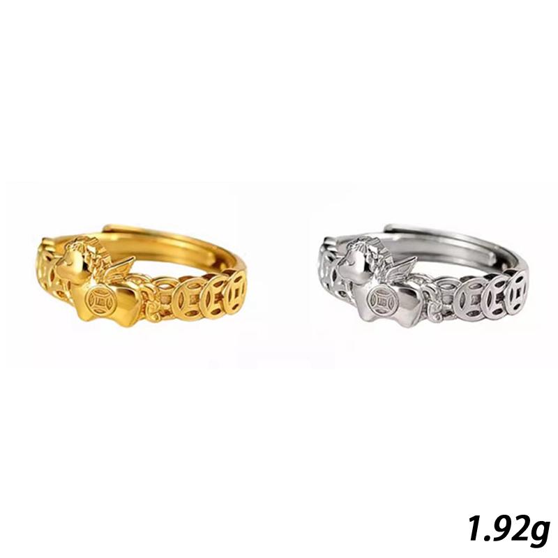 Year Of The Horse Ring Simple Coin Opening Adjustable Ring High-End Feel Zodiac Year Gift Accessories