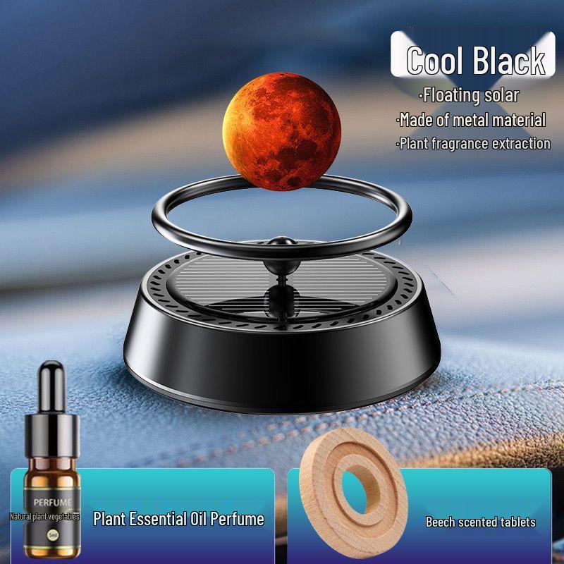 Solar-Powered Floating Planet Car Perfume Holder with Aromatherapy