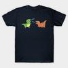 Herren Schwarzes T-Shirt mit Aufdruck Niedliche Dinosaurier Rawr! Baumwoll-T-Shirt mit No-Cut-Transferpapier-Druck