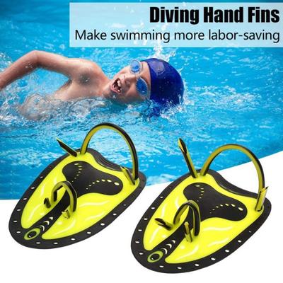 1 Paar Schwimm-Handpaddel mit verstellbaren Silikonbandlöchern Professionell Kinder Erwachsene Anfänger Freistil Trainingshilfe Flossen Runde