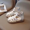 Kinder Sommersandalen Retro Zehenschutz Römische Sandalen Weiche Sohle Prinzessinnen Schuhe Mädchen Atmungsaktiv