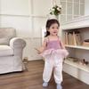 Now B. Happy Summer Girls' Gauze Top & Wide-Leg Pants Set - Stylish, Versatile, and Casual.